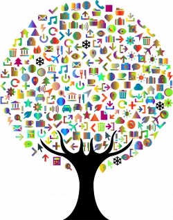 Clipart - Abstract Icons Tree Prismatic 2