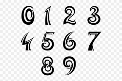 Numbers Font Tattoo Design - Number Fonts Clipart (#4117704 ...