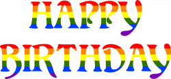 Clipart - Happy birthday rainbow typography 2