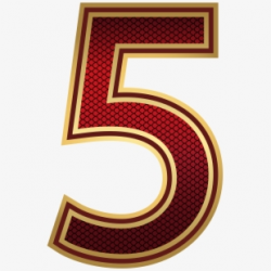 Five Clipart Big Number - Gold Transparent Background Number ...