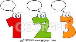 Vector Art - Numbers one, two and three . EPS clipart ...