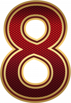 Red and Gold Number Eight PNG Image | Gallery Yopriceville - High ...