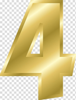 Illustration, Gold Number 4 transparent background PNG ...