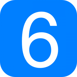 Blue, Rounded, Square With Number 6 Clip Art at Clker.com ...