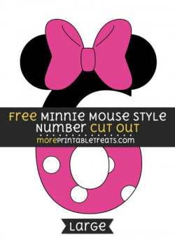Free Minnie Mouse Style Number 6 Cut Out - Large size ...