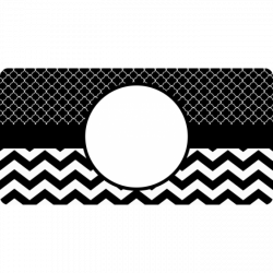 License Plate-black/white-chevron-quatrefoil Digital Download File