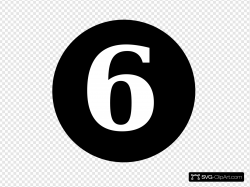 White Numeral 6 Centered Inside Black Circle Clip art, Icon ...
