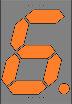 Clipart - Orange Seven Segment Display: Six