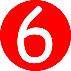 Red, Rounded,with Number 6 Clip Art at Clker.com - vector clip art ...