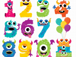 Clipart - Monster Numbers | Meylah
