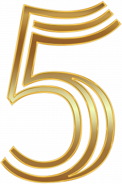 Number Five Gold PNG Clip Art Image | Gallery Yopriceville - High ...