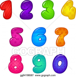 Vector Art - Numbers. Clipart Drawing gg64198587 - GoGraph