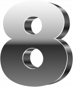 Number Eight 3D Silver PNG Clip Art Image | Gallery Yopriceville ...