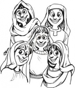 A Group of Nuns Wearing Habits - Royalty Free Clipart Picture