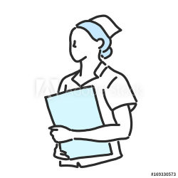 Nurse. line drawing and hand drawn. vector illustration ...