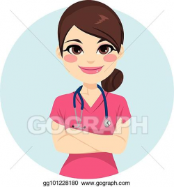 Vector Illustration - Nurse pink uniform. EPS Clipart ...