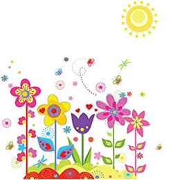 Amazon.com: Cute Pastoral Flower Wall Sticker Sunshine and ...