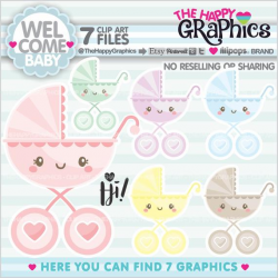 Baby Stroller Clipart, Baby Stroller Graphic, COMMERCIAL USE ...