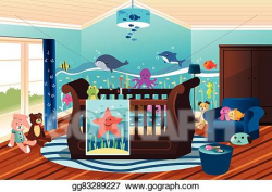 Vector Art - Baby nursery room. Clipart Drawing gg83289227 ...