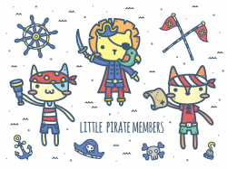 Cute animal pirate members. Perfect for kids nursery decor ...