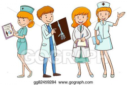 Vector Stock - Doctors and nurses with patient files ...