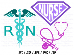 Nursing Clipart, Medical Svg Design Files, Nurse Svg Download, Nurse PNG,  Use With Silhouette or Cricut Machines -CA294