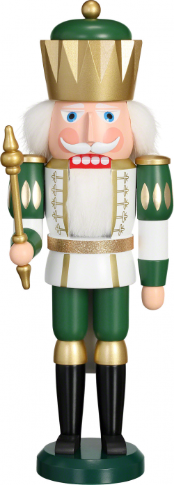 Nutcracker - Exclusive King White-Green - 40 cm / 15.7 inch