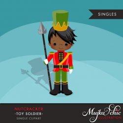 Nutcracker Clipart, Christmas graphics, Toy Soldier illustration, cute  character, commercial use, scrapbooking, embroidery, african american
