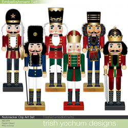Christmas Clipart Nutcracker - Digital Holiday Scrapbook Printable -  Christmas Solider Digital graphics - PNGs - Instant Download