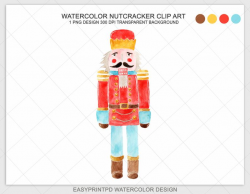 Nutcracker Clip Art, Nutcracker Clipart, Digital Watercolor Nutcracker,  Vintage Toy Clipart, Christmas Watercolor Clipart, Nutcracker, Art