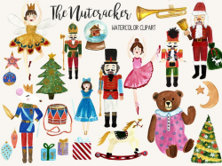 The Nutcracker Watercolor Clipart - Hand Painted
