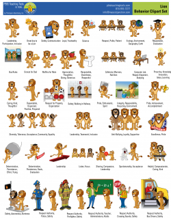 Lion Mascot Clip Art For PBIS & Character Education Programs