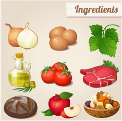 Food ingredients icons vector graphics free | Free Vectors ...