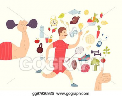 Vector Art - Running man. jogger. cardio training sports ...