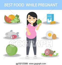 Vector Illustration - Diet for pregnancy. EPS Clipart ...