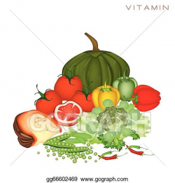 Vector Art - Health and nutrition benefits of vitamin foods ...