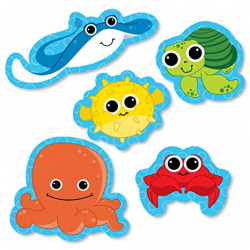 Big Dot of Happiness Under the Sea Critters - DIY Shaped Baby Shower or  Birthday Party Cut-Outs - 24 Count