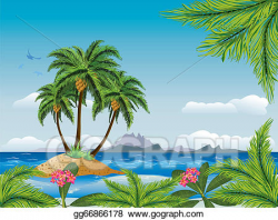 Vector Stock - Tropical island in the ocean. Clipart ...