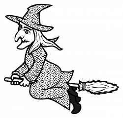 Clipart - witch - lineart
