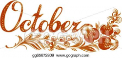 EPS Vector - October the name of the month . Stock Clipart ...