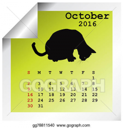Stock Illustration - October 2016 calendar. Clipart ...