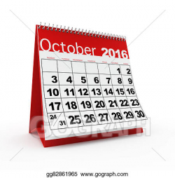 Stock Illustration - October 2016 calendar. Clipart ...