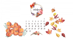 Download october 2016 calendar desktop background clipart ...