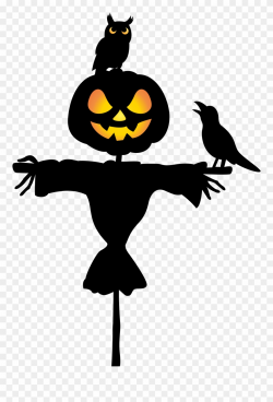 October Clipart Scarecrow - Silhouette Scarecrow Clipart ...