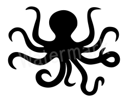 Octopus SVG Clipart, Sea Animal, Eight Arms, Octopus Stencil ...
