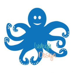 Ocean Underwater Blue White Octopus Zoo Animal Clipart Download Vector File  - SVG • Jpeg • pdf • ai • dxf for cut or print machines