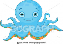 Vector Stock - cute octopus. Clipart Illustration gg65635603 ...