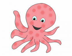 Pink Ringed Octopus Smiling - Octopus Clipart Png {#1113303 ...