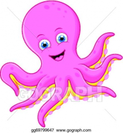 Vector Clipart - Cute octopus cartoon. Vector Illustration ...