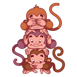 Three wise monkeys Cartoon Illustration - Cute Crowd Cartoon Monkey ...